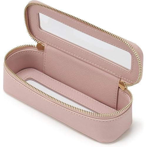 Makeup Brush Travel Case Slim Makeup Bag for Women Clear Cosmetic Bag Cute Makeup Case Pink Toiletry Bag for Traveling Transparent Car Makeup Bag Aesthetic Makeup Brush Bag