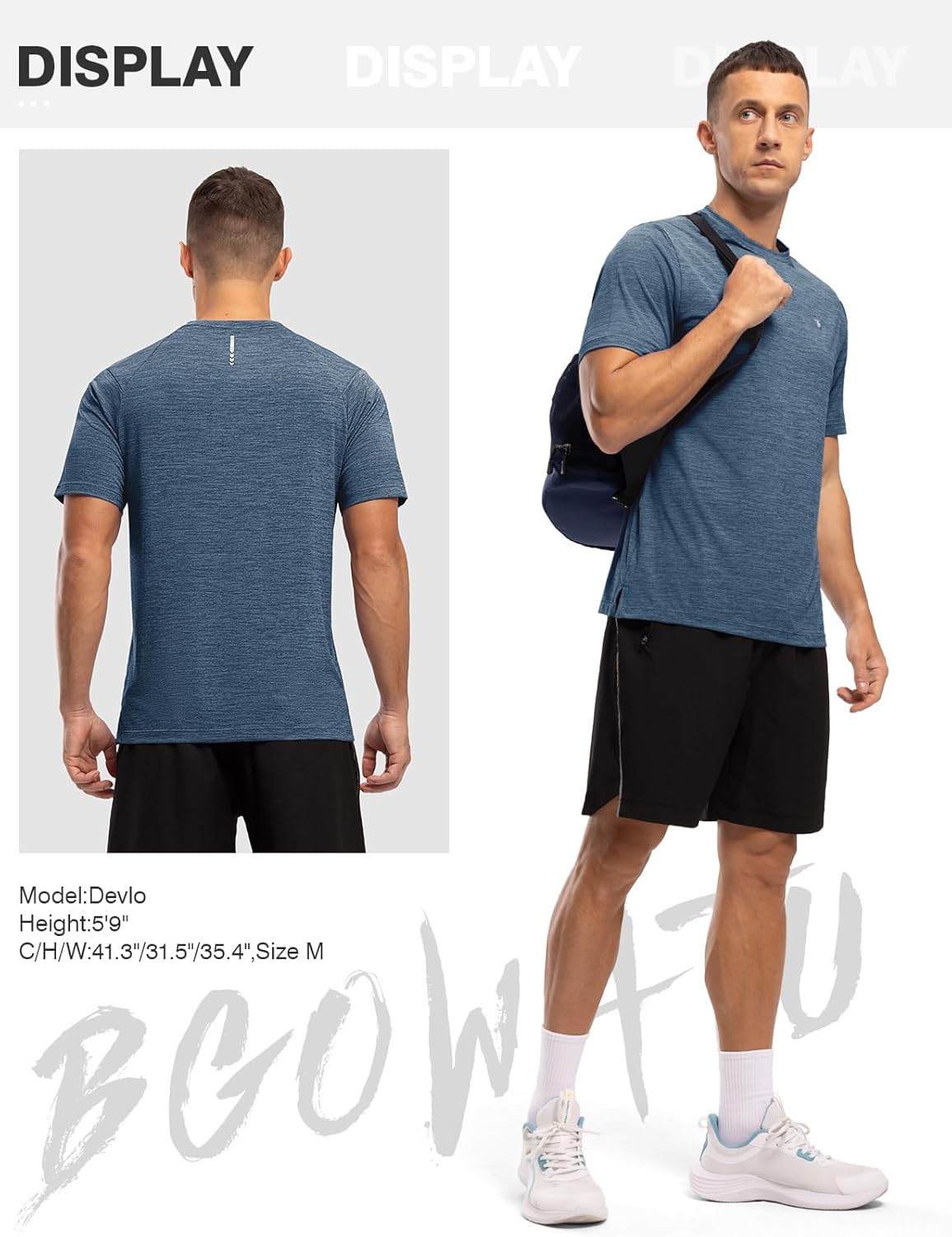 BGOWATU Men's Quick Dry Workout Athletic Shirts Lightweight Tennis Shirts for Men Running Gym Tops - Image 6
