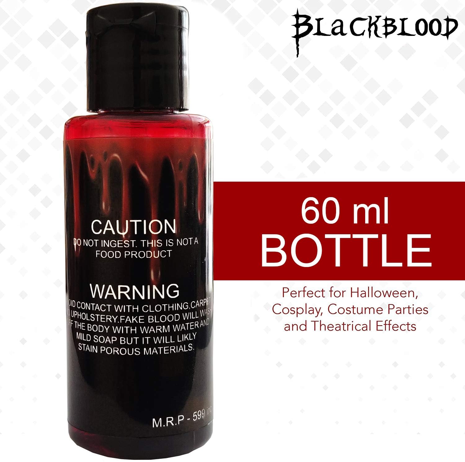Blackblood The Fake Blood 60ml for Horror Fake Blood Scary Prank & Halloween Party (Bloodyred) (60ml)