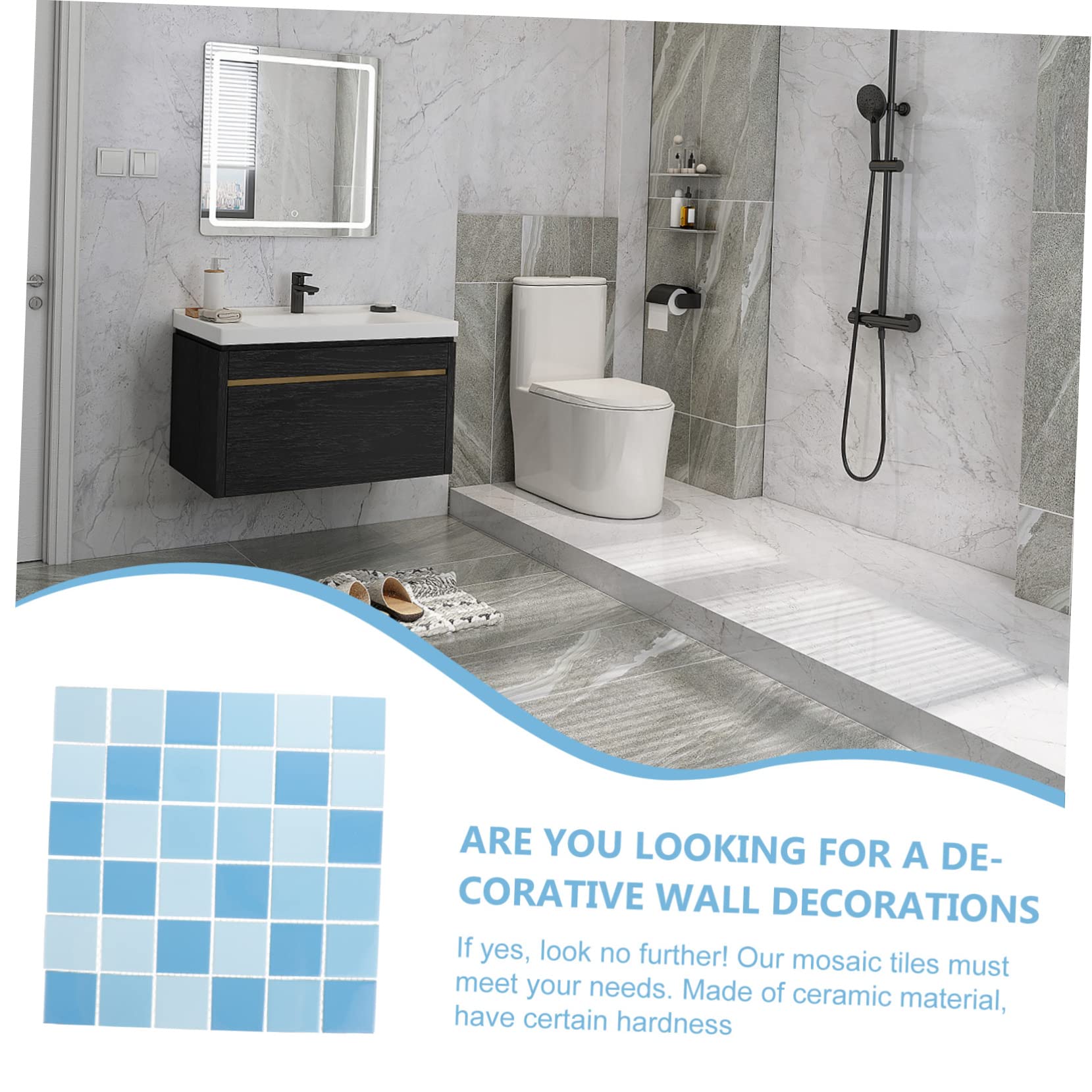 Azulejos de Cerámica para Piscina 30x30 cm Azul Claro Mosaico Decorativo Resistente Exteriores 1 M²