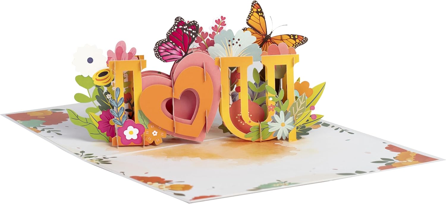 iGifts And Cards 3D I Love You Floral Butterfly Pop Up Card – Thinking of You Alternative to Flowers Gift – Romantic Anniversary Valentine’s Day Keepsake for Wife Girlfriend – 6 x 8 Inch - Image 9