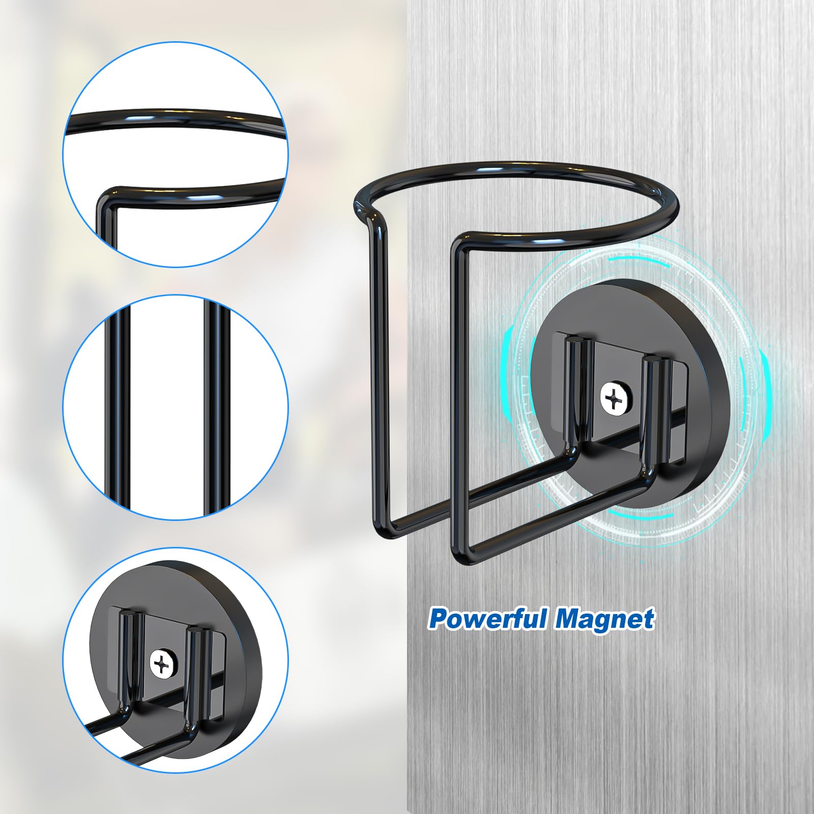 2 soportes magnéticos para tazas, soporte magnético para bebidas para tractor, refrigerador, caminadora, cortadora, camión, caravana, barco, superficie de metal 2