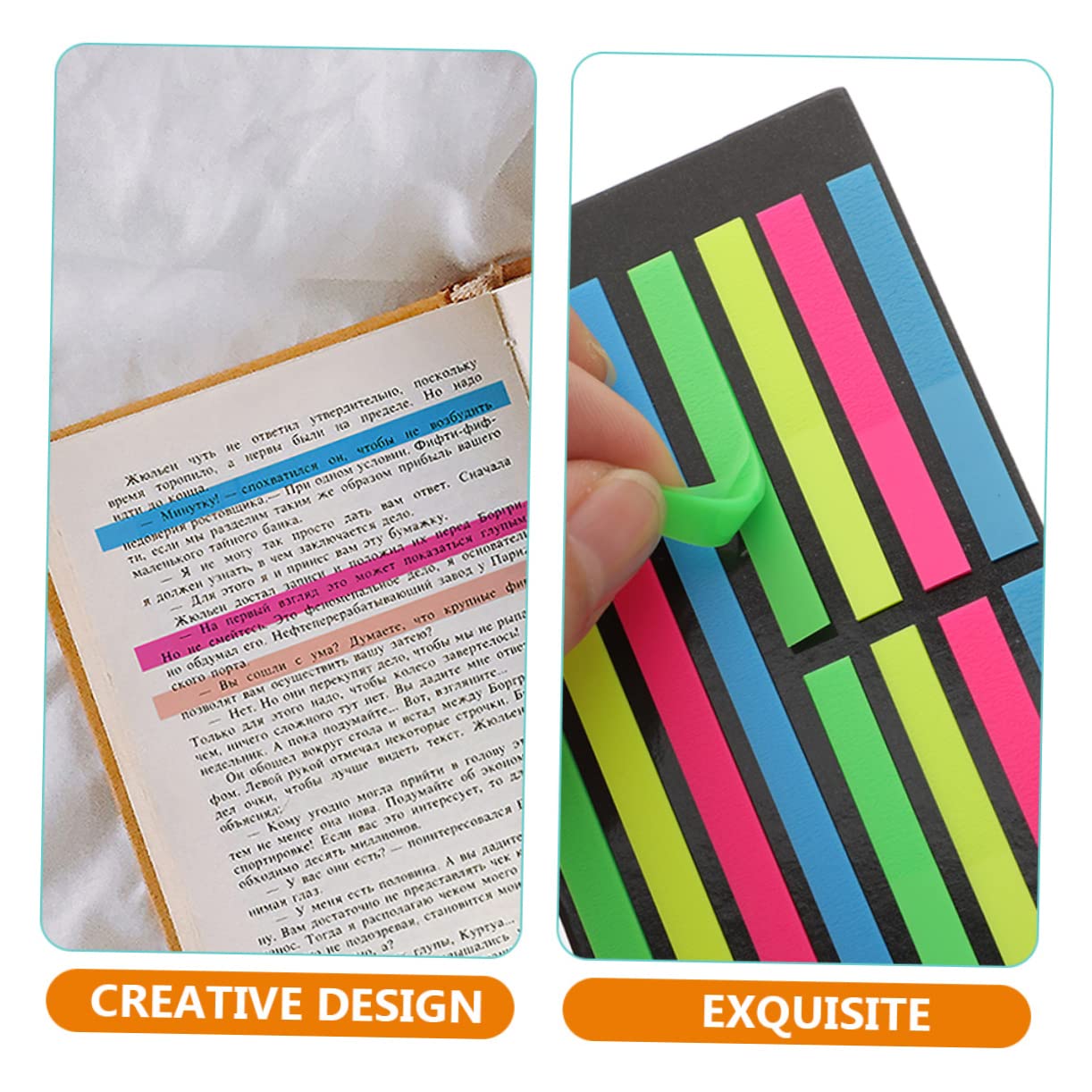 24pezzi Evidenziatore Fluorescente Linguette Adesive Per Lunghe Studenti e Lungi