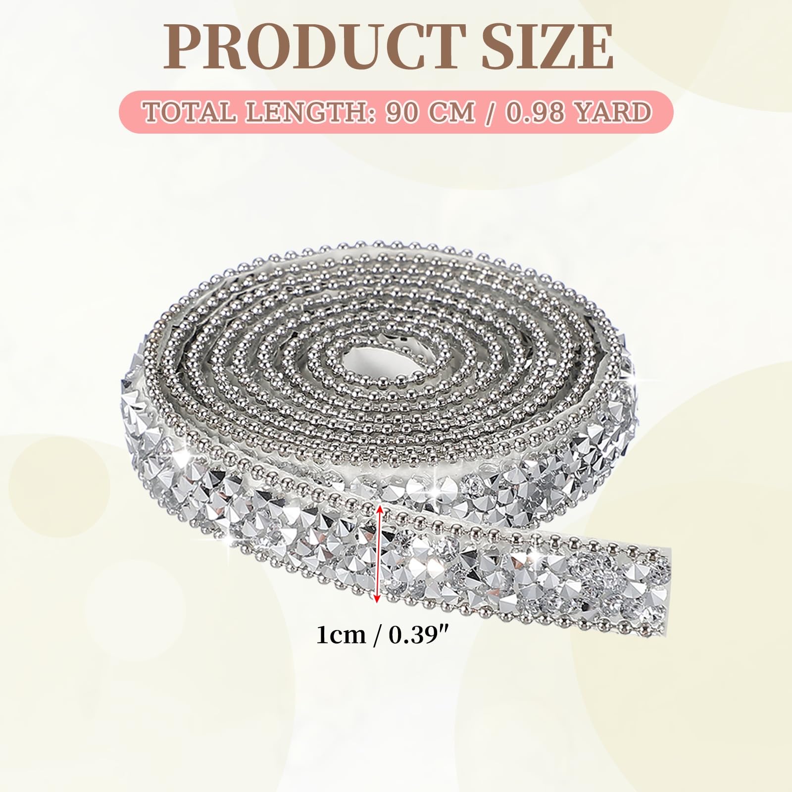 QUARKZMAN 1 rolka pasków samoprzylepnych z kryształkami, 1 stocznia błyszcząca żywica Rhinestone wstążka do rękodzieła DIY ślub Boże Narodzenie przyjęcie urodzinowe, srebrny