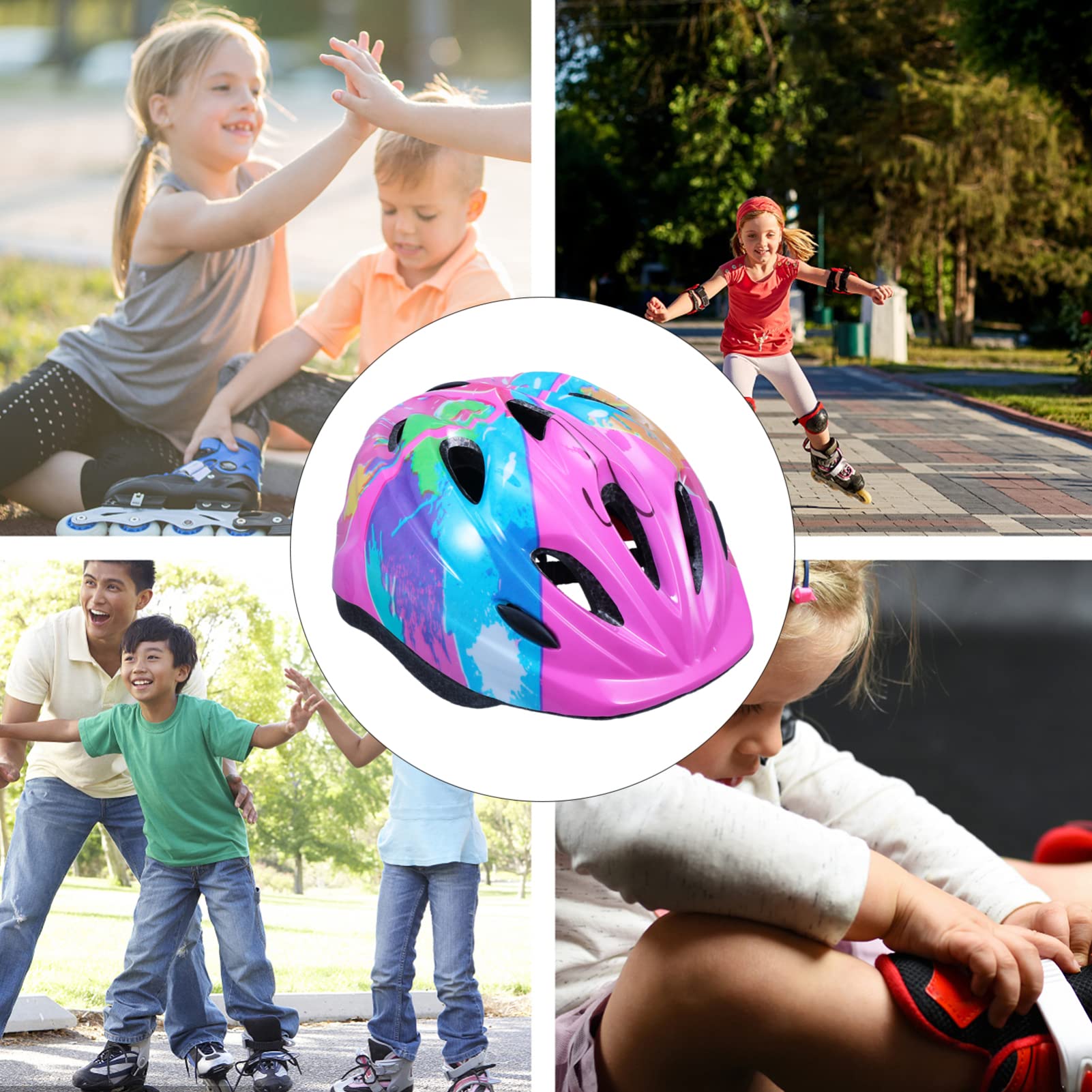 Kisangel 2pièces Casque De Vélo pour Garçon Fille Ajustable Casque De Et Léger pour Garçons Et Filles pour Cyclisme Activités De Plein Air