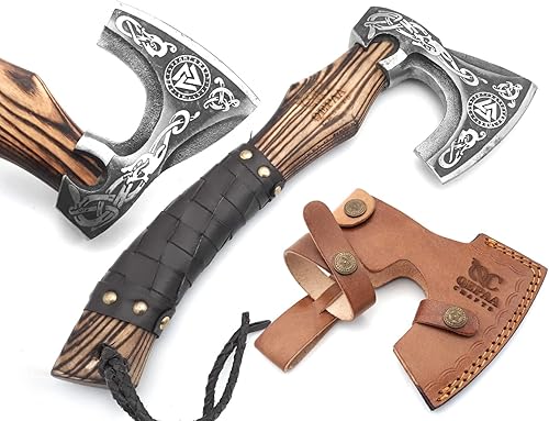 Miniatura 9 de QEPAA CRAFTS Hacha vikinga, hacha, hacha vikinga, hacha barbuda, hacha de batalla, hacha de forja de mano, regalo de cumpleaños para él (hacha