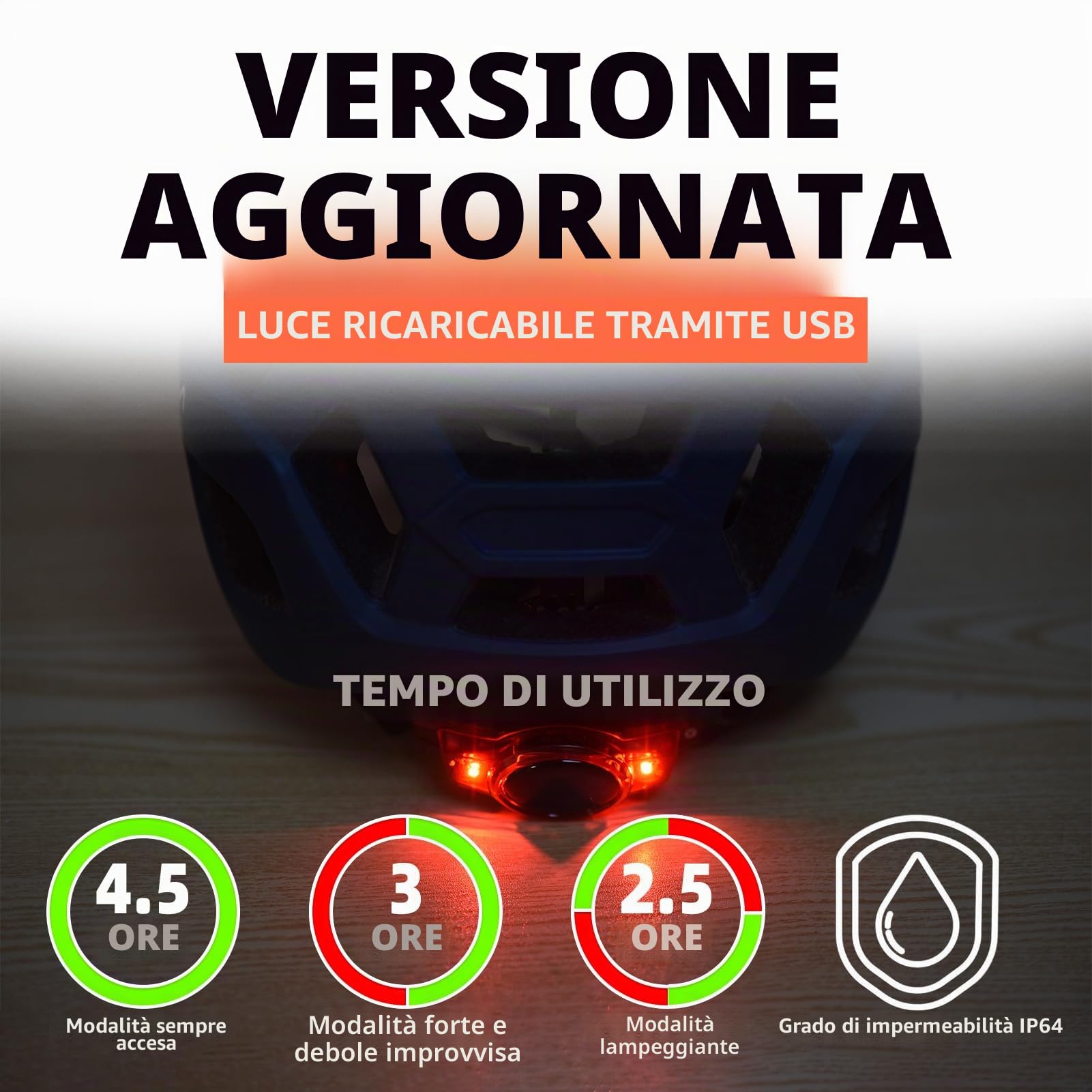 Lixada Casco da bicicletta con luce, 54-62 cm, speciale casco da bicicletta da donna, uomo, bambino, con visiera, pieghevole e posteriore per uomo e donna