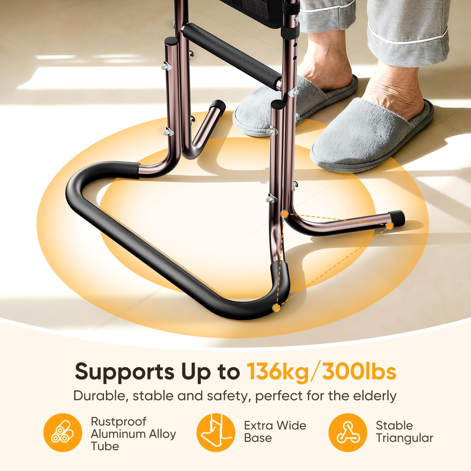Soporte móvil para levantarse y sentarse, estructura ligera para personas mayores, apoyo y más estabilidad, ayuda para levantarse de la cama, sofá, inodoro, suelo y silla