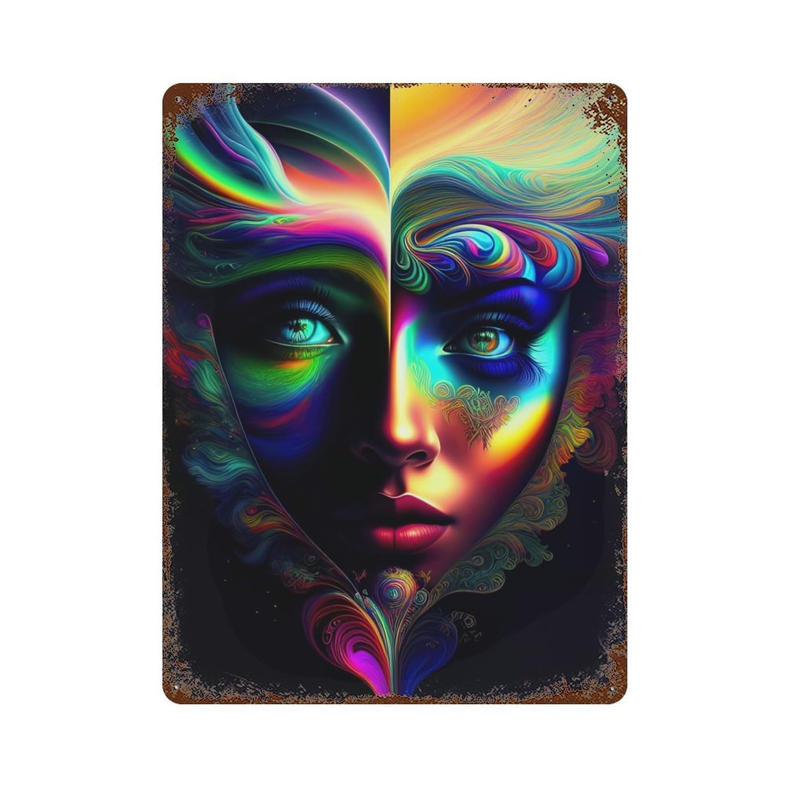 Lady Surreal 04 Vintage Metal Tin Sign 15.7"x11.8", Industrial Home Decor for Garage, Pub Or Kitchen