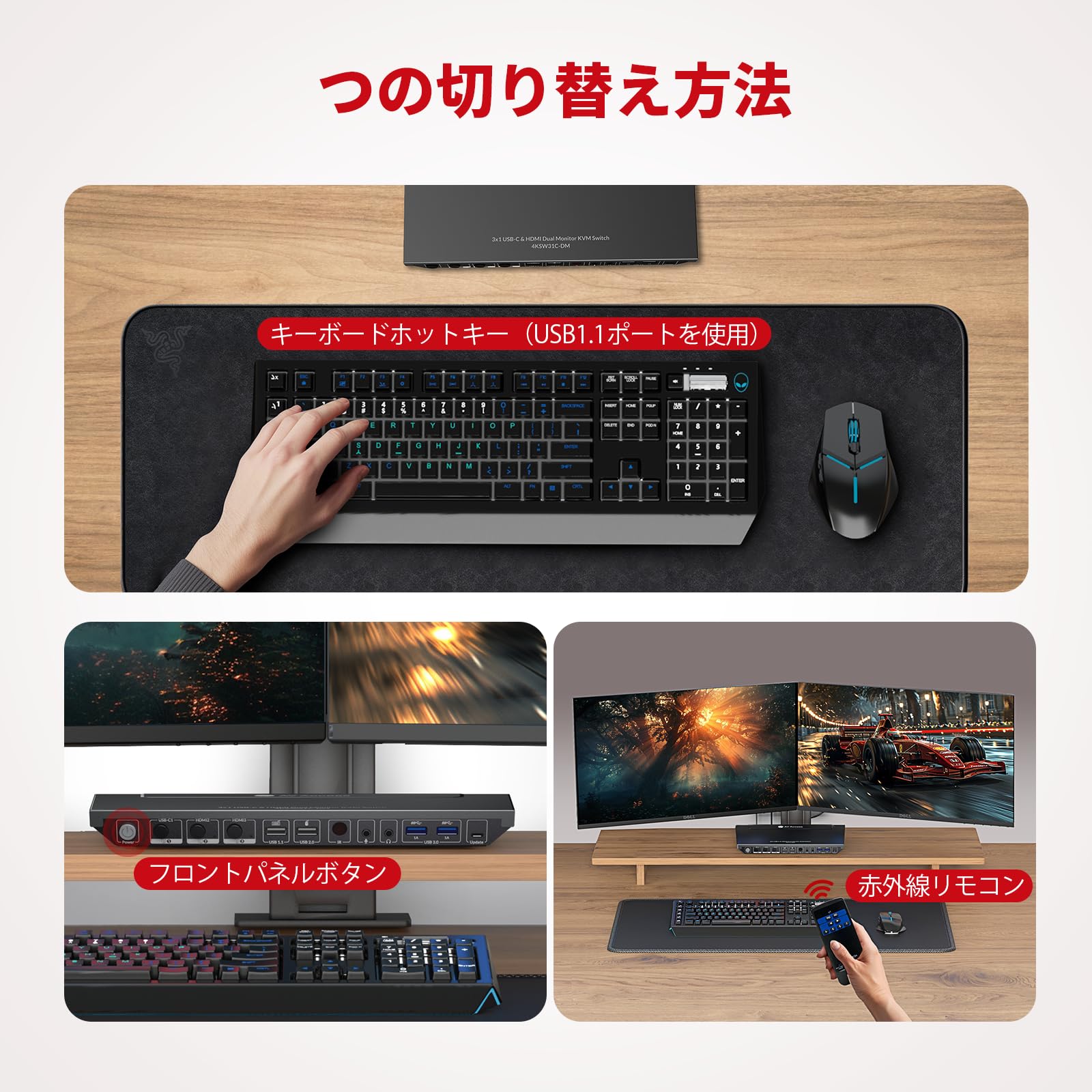Amazon.co.jp: AV Access USB C KVM スイッチ ドッキングステーション
