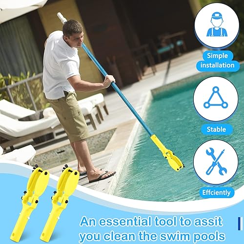 Miniatura 5 de Therwen Soporte para tablet de 3 piezas para poste de piscina, soporte para tableta de piscina con 6 clips de mariposa en V y 6 tornillos para