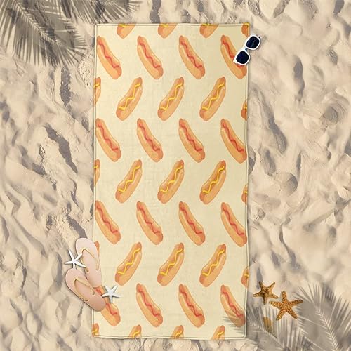 Miniatura 3 de Toalla de playa para perros calientes para adultos y niños, toalla de piscina ligera de microfibra de secado rápido, absorbente, sin arena, 31 x 61