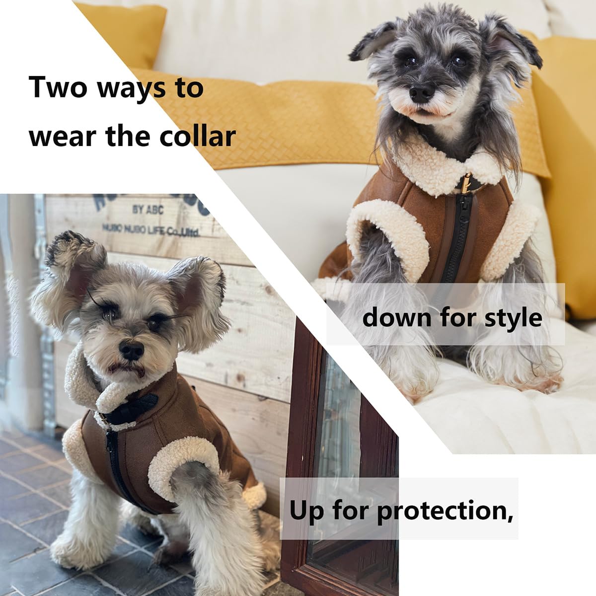 Abrigo para perro con forro polar cálido para perros medianos y pequeños, abrigo suave y resistente al viento para clima frío de invierno (café M)