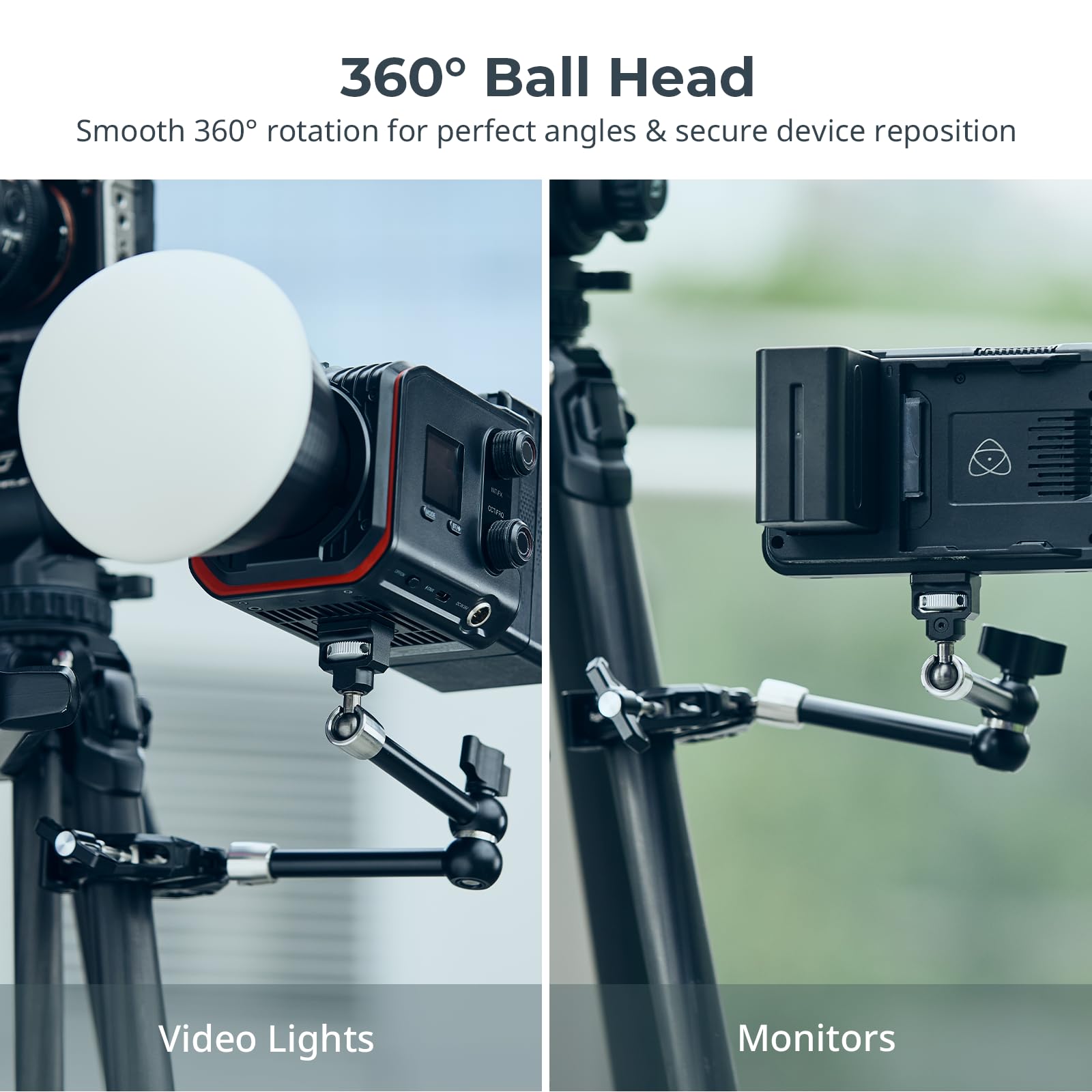 SMALLRIG Magic Arm 5312 - Pinza de cangrejo con pasador retráctil antidesviación, capacidad de carga de 1,5 kg para GoPro/Insta360/DJI Action/DSLR/para luz/monitor / teléfono