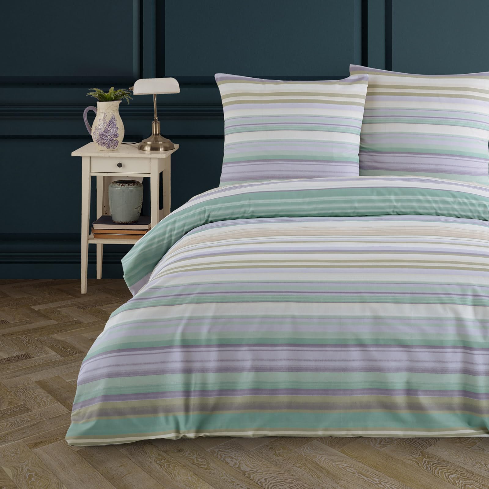 Buymax Bettwäsche 135x200 cm – Bettwäsche Set 2-teilig 135 x 200 cm, Renforcé 100% Baumwolle, Bettbezug mit 1 Kissenbezug 80x80 cm, Oeko-TEX, Reißverschluss, weich und atmungsaktiv