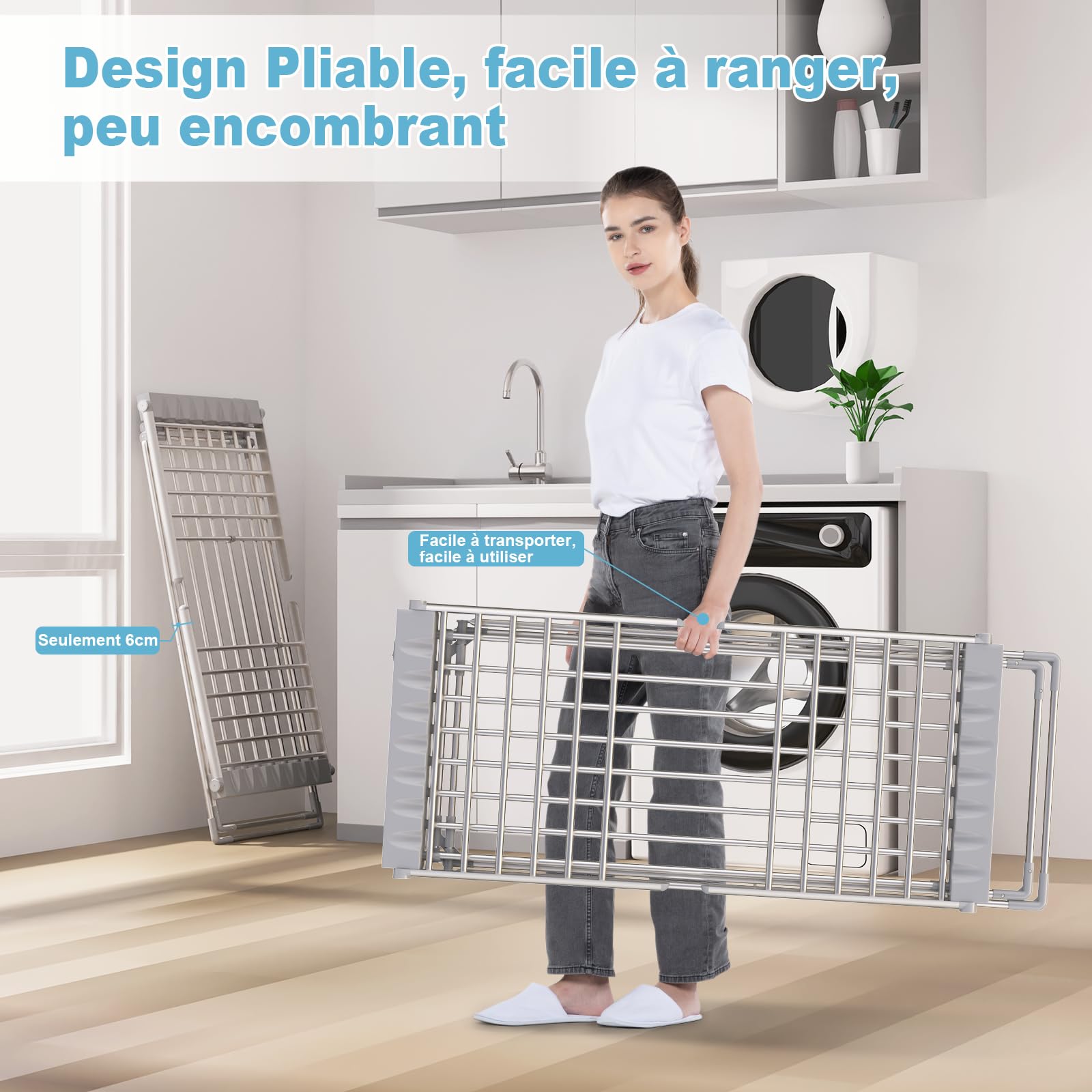 Innotic Séchoir à Linge Chauffant Electrique Pliable 230W