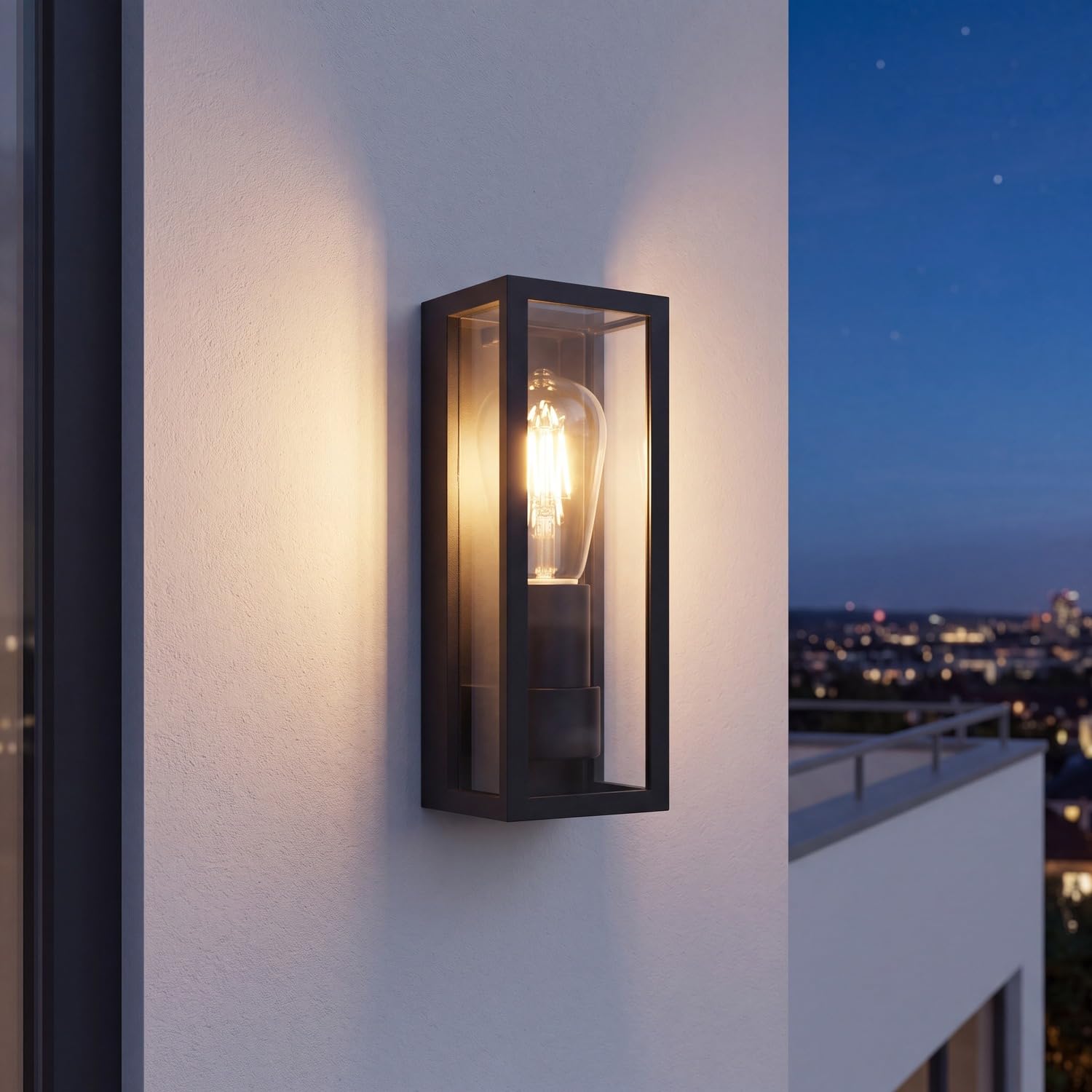 Licht-Erlebnisse Wandlampe Außen Schwarz IP65 eckig vielseitig KAMPEN Außenleuchte Hauseingang Balkon Terrasse