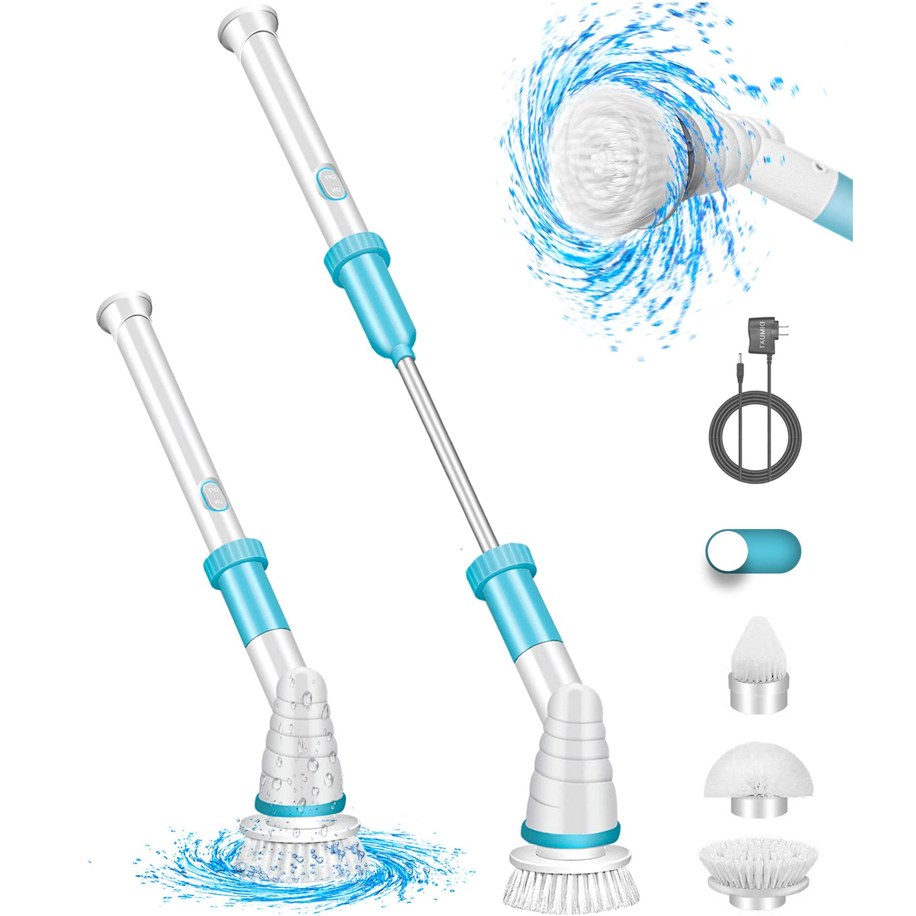 Shower Scrubber for Cleaning, Electric Spin Scrubber for Bathroom Bathtub, 360 Cordless Cleaning Brush