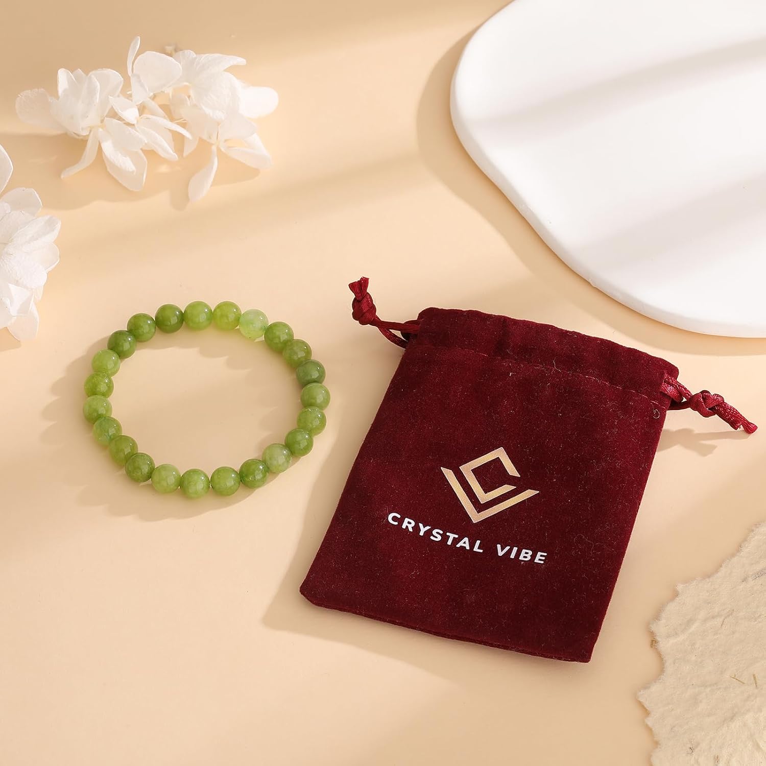 Crystal Vibe 8mm Beaded Bracelets For Women Men - Healing Crystal Bracelet - Adjustable Size - Image 7