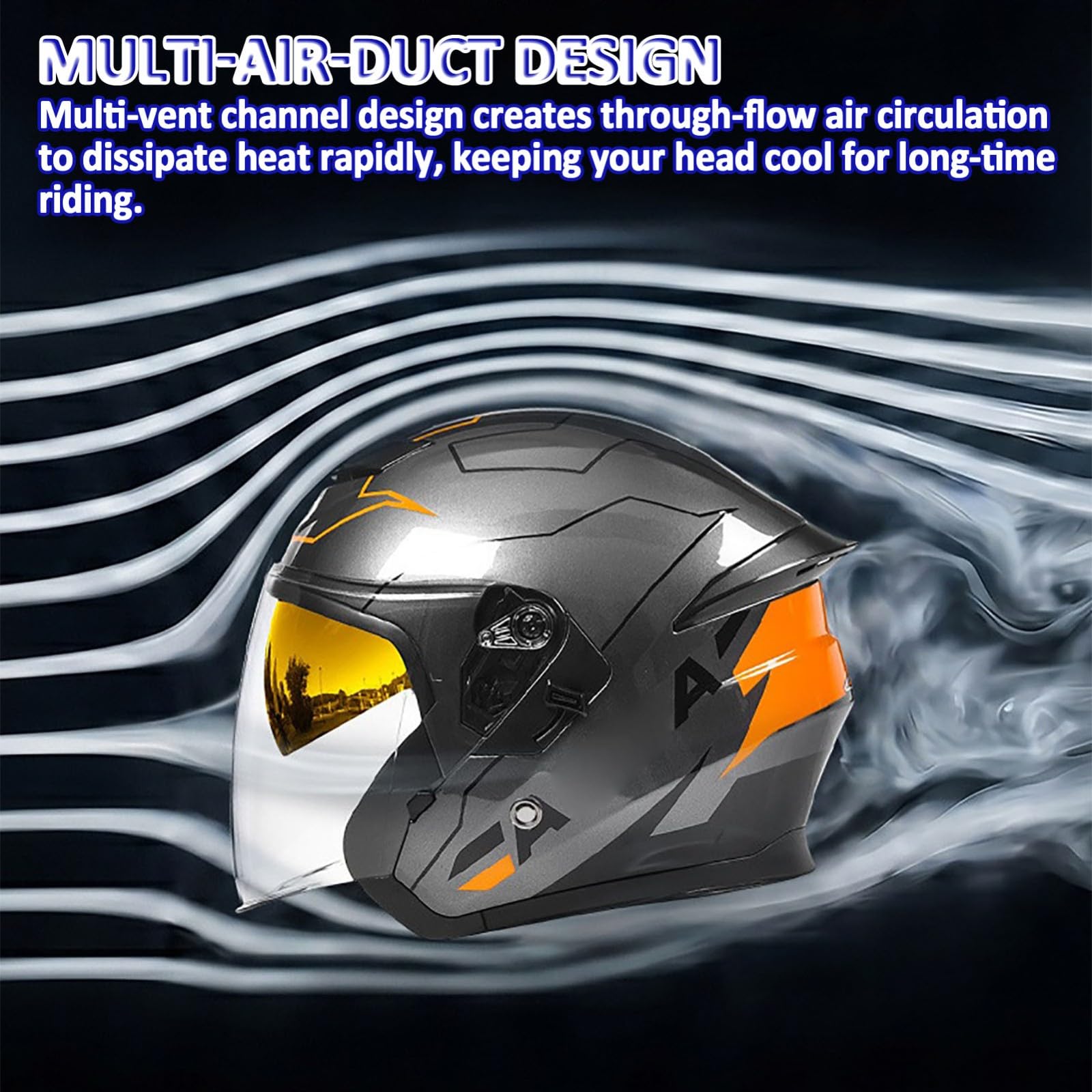 Casque Jet Moto Demi-Jet Avec Visière Solaire Homologué ECE 22.06, Casque Scooter Tendance Pour Hommes Et Femmes D,XXL/(63~64cm)