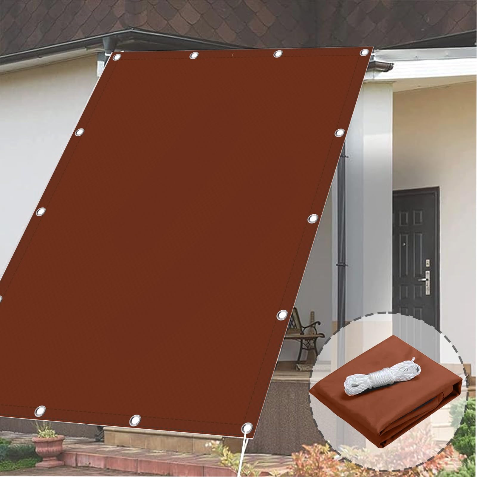 Auvent Recular Sun E rouge protection UV coupe-vent balcon terrasse camping
