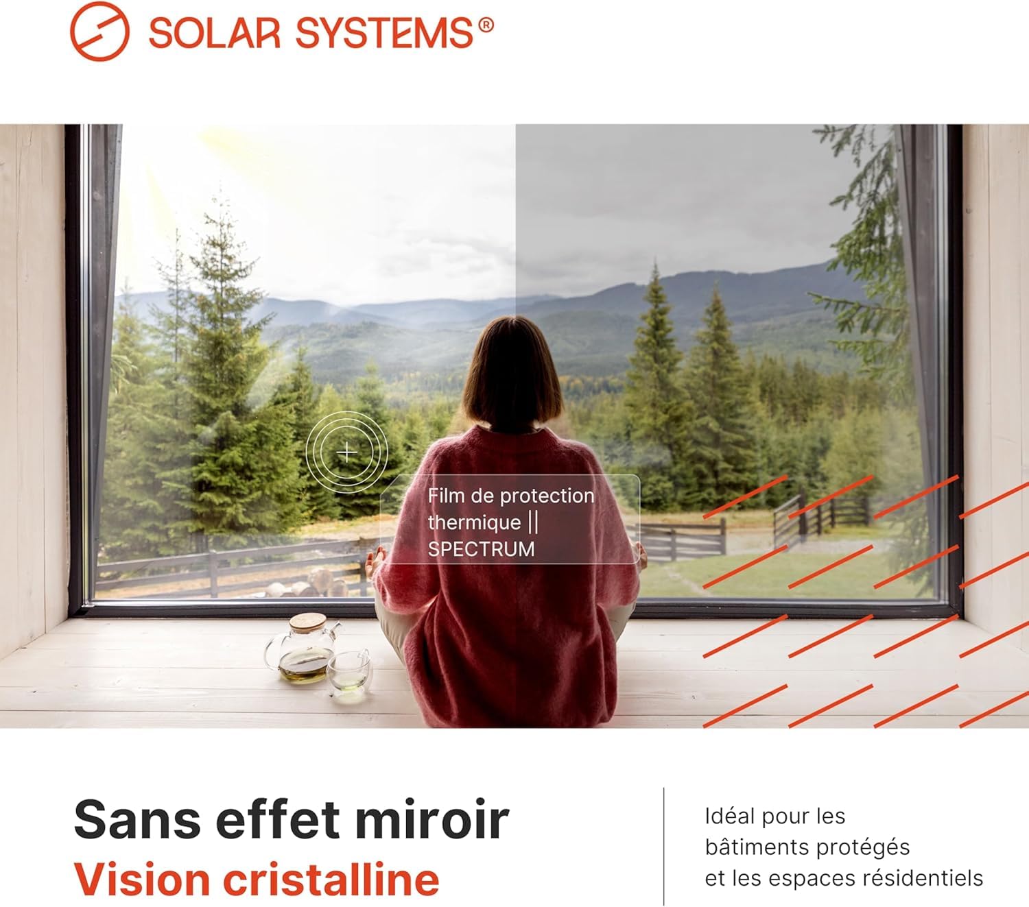 Solar Systems Film Thermique Fenêtre Spectra 75x100 cm | Revêtement nano-céramique. Pour fenêtres & baies vitrées. Isolation thermique hiver, anti-chaleur & transparent.
