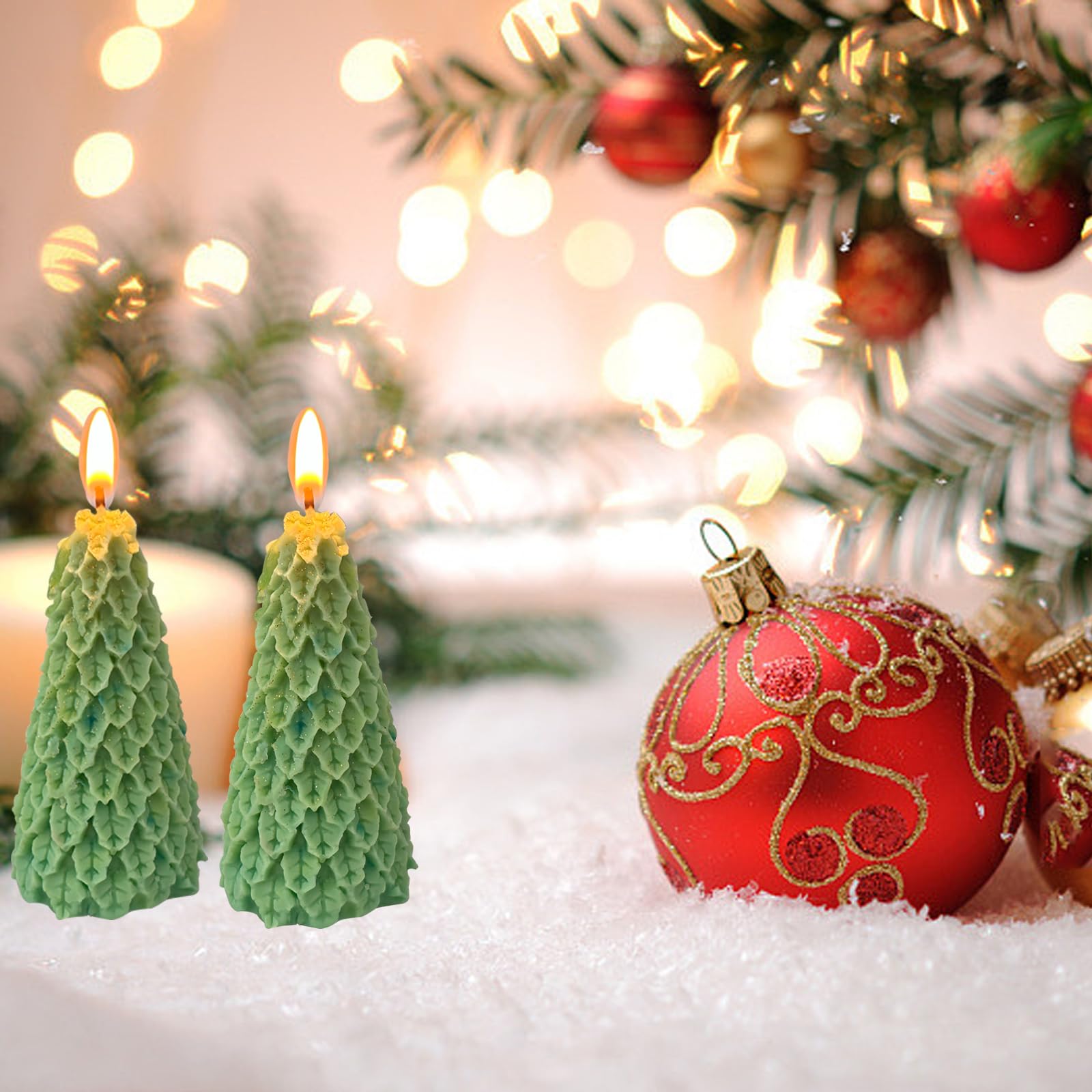 xlwen - 1 x 3D siliconen mal - Kerst eland patroon - Voor geurkaarsen - Te gebruiken als kaarsvorm, voor het zelf maken van geurkaarsen of zeep