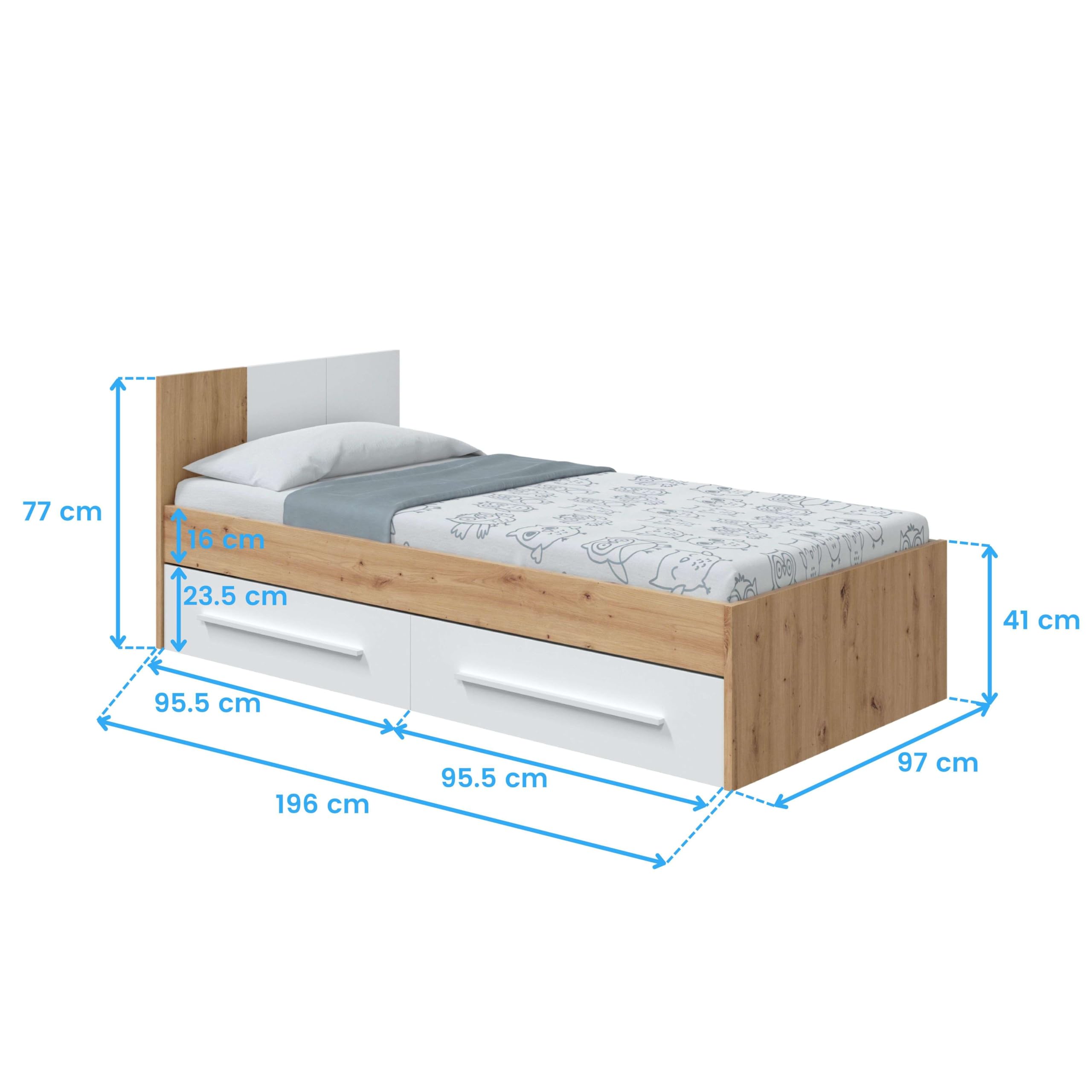 Miroytengo Pack 3 Muebles Juveniles Noa en Color Roble Nodi y Blanco Artik