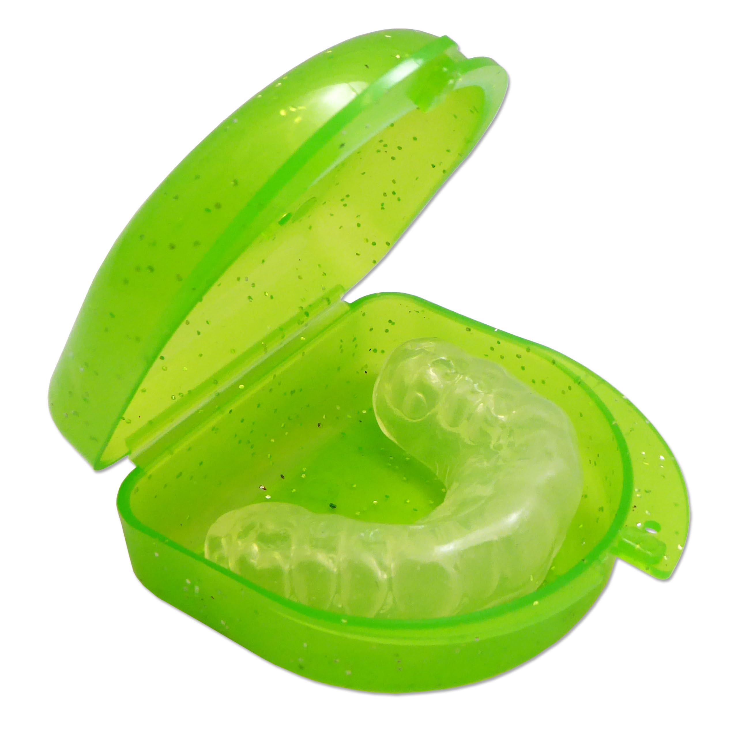 Estuche para Retenedor Protector Bucal Férulas Dentaduras Aparatos Dentales Verde con Escarcha
