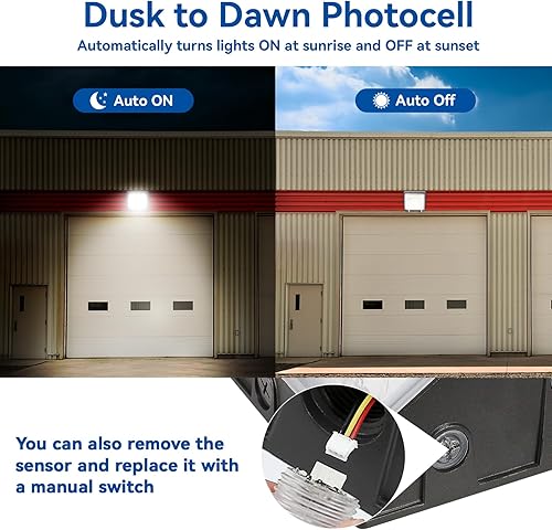 Miniatura 10 de LTBLIGHT Iluminación exterior de 150 W máx. del anochecer al amanecer, montaje en pared, potencia y conmutación de color, carcasa de aluminio