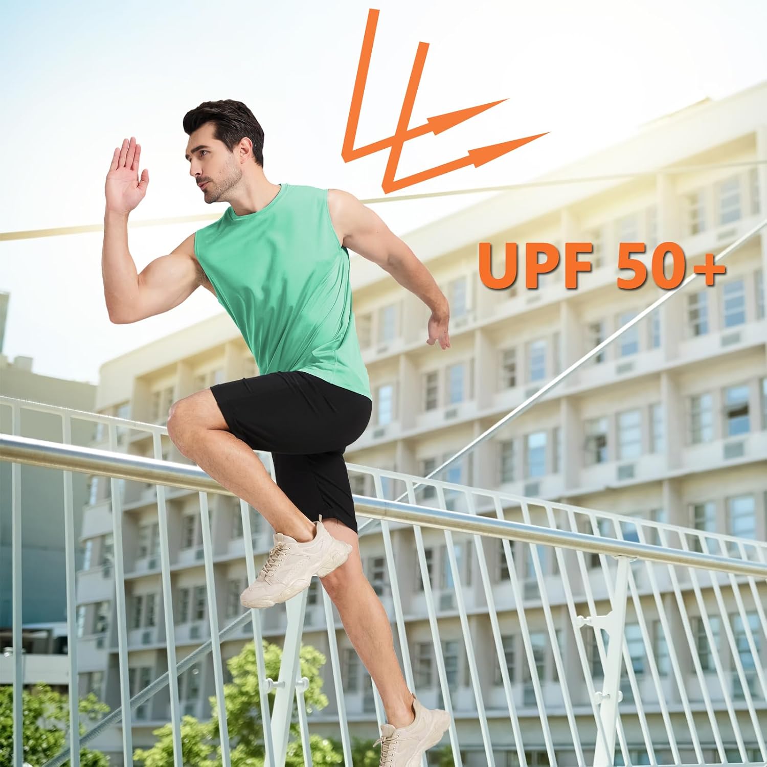 Men's Sleeveless UPF 50+ Swim Shirts Quick Dry Workout Tank Top UV Protection Running Gym Muscle T Shirts - Image 3