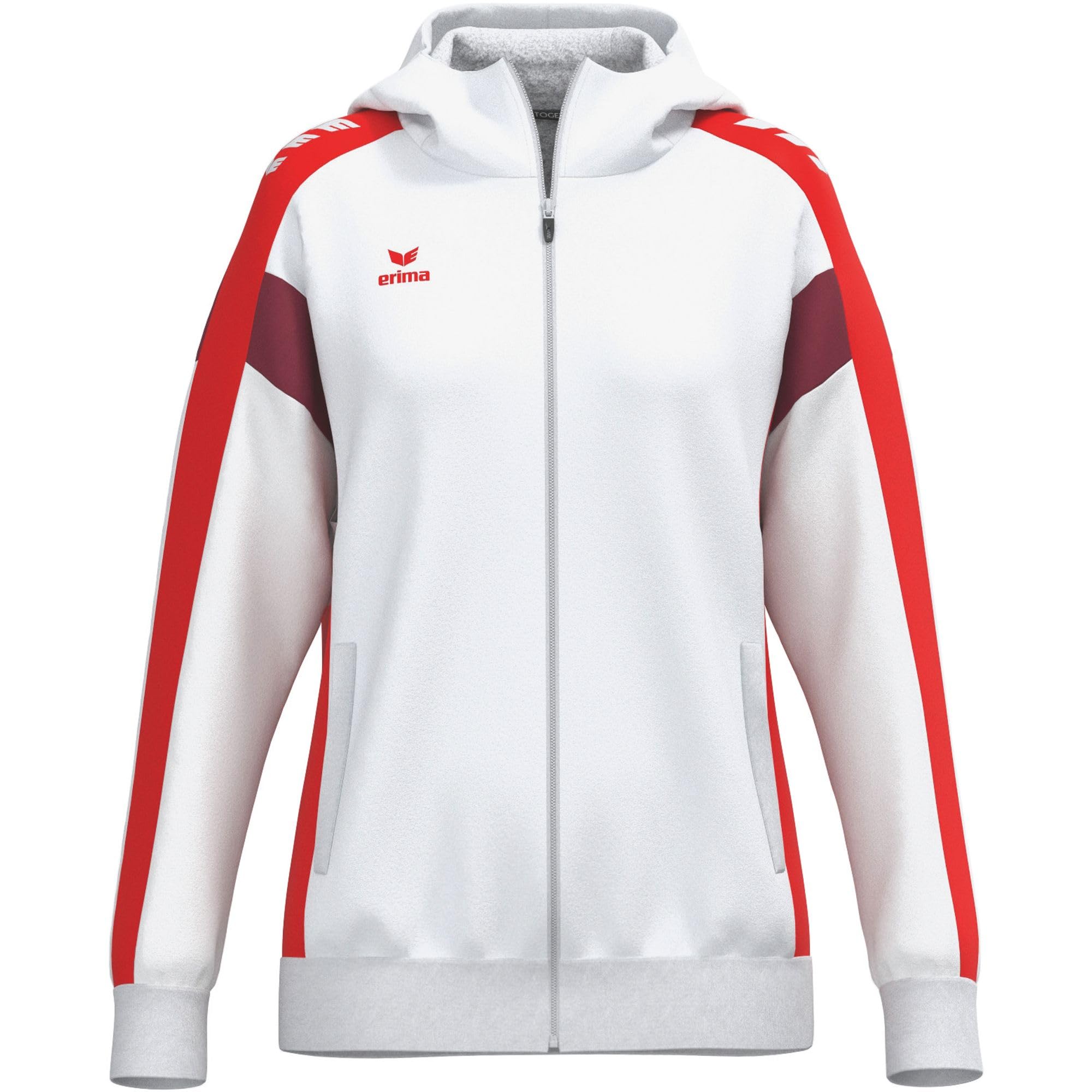 Erima Women's Celebrate 125 Training Jacket With hood (1032585), white/red, 42