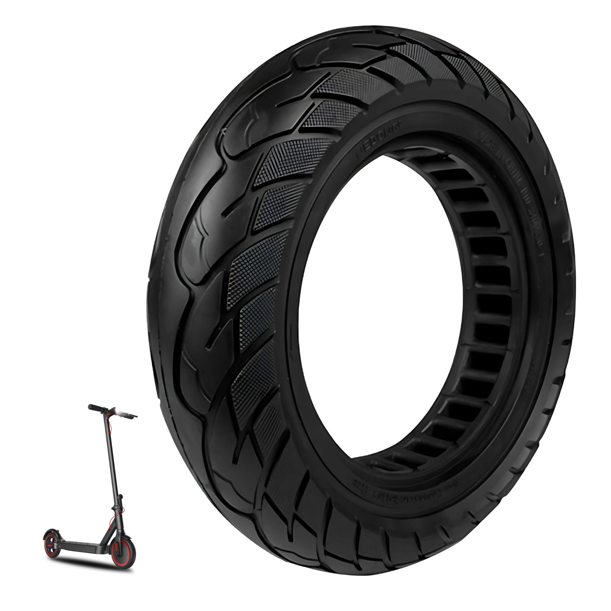 BITUME | Pneu Plein 10x2.50 pouces pour Trottinette Électrique Xiaomi, Ducati, Lexgo, Vivobike S2 | Pneu Increvable (34mm)