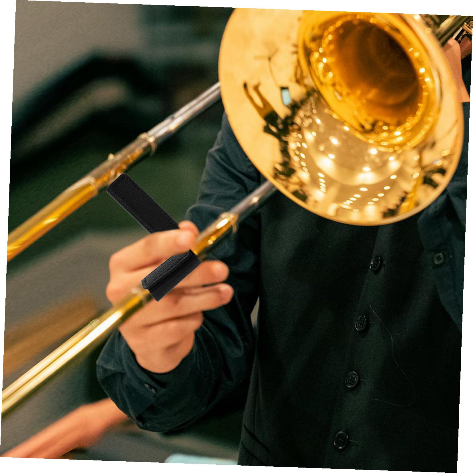 Lot de 6 Protège-mains en Pu pour Trombone Noir, Housse Résistante à L'usure Prise en Main Renforcée, Accessoire pour Manche de Trombone