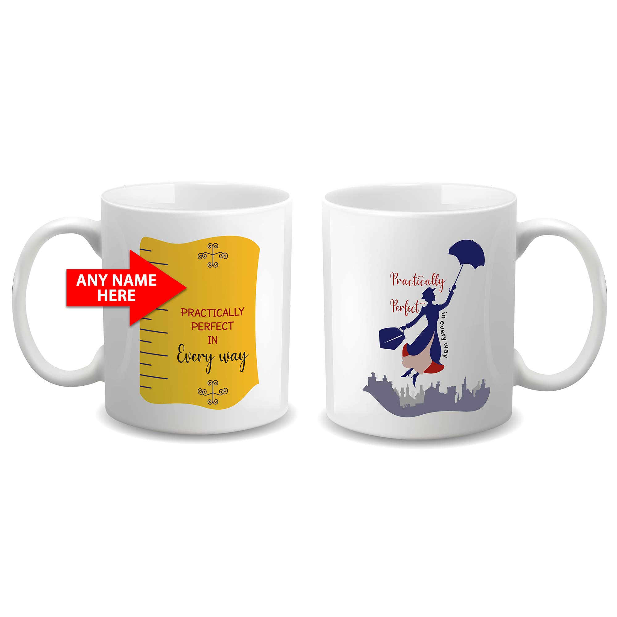DitacPersonalised Mary Poppins Practically Perfect Ceramic Mug