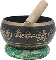 Vista 16 de DharmaObjectsGorgeous 8 Símbolos de la Suerte para meditación, Plato cantante / cojín / mazo, Negro, M