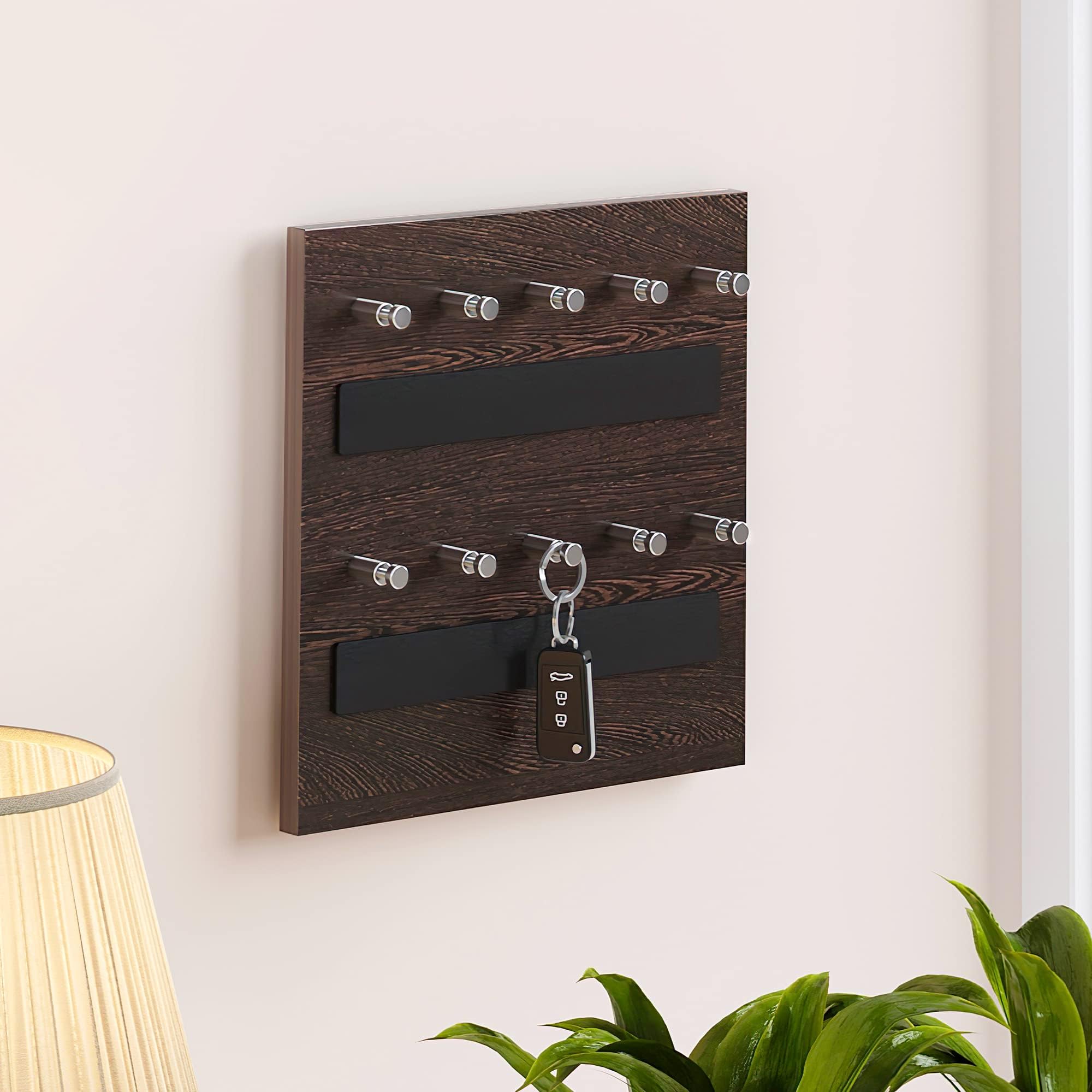 Bluewud Key Hold - Wall Mounted Key Chain Hanging Board/Box - Skywood Wenge Small
