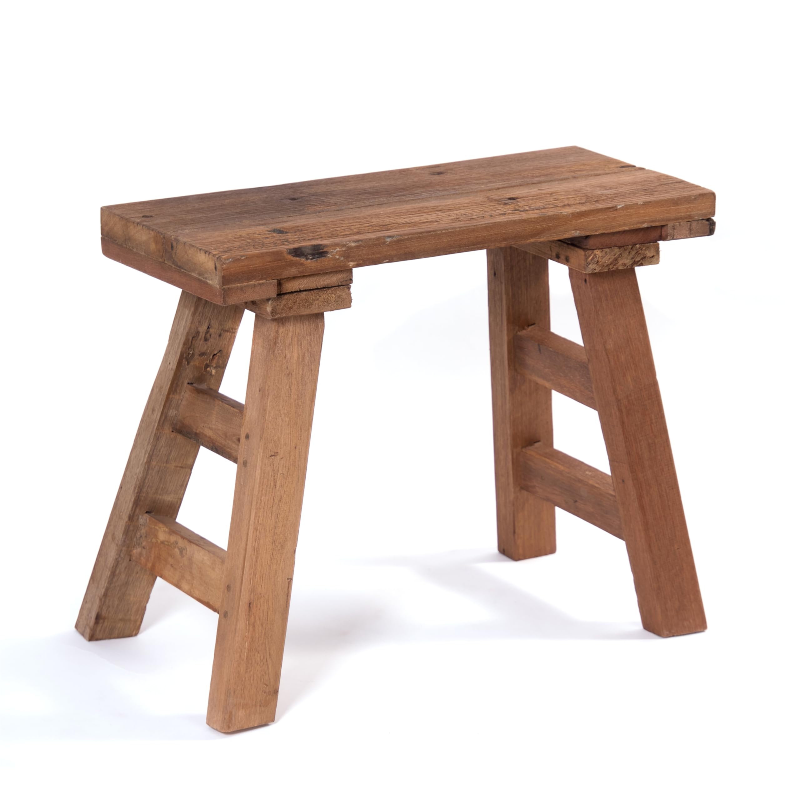DESIGN DELIGHTS Holz SITZHOCKER Bellagio | Massivholz, 60x50x35 cm | rustikaler Hocker, Sitzbank, Holzbank, Beistellhocker, Massivhocker. Pflanzenhocker