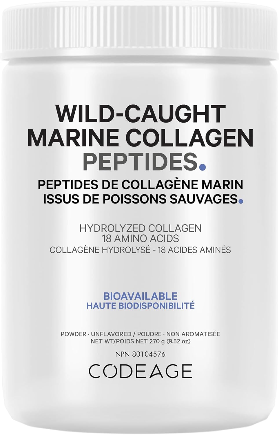 Codeage Marine Collagen Powder – Wild-Caught Hydrolyzed Fish Collagen Peptides – Type 1 & 3 Collagen Protein Supplement – Amino Acids for Skin, Hair, Nails – Paleo Friendly, Non-GMO, 270 g Codeage Marine Collagen Powder – Wild-Caught Hydrolyzed Fish Collagen Peptides – Type 1 & 3 Collagen Protein Supplement – Amino Acids for Skin, Hair, Nails – Paleo Friendly, Non-GMO, 270 g