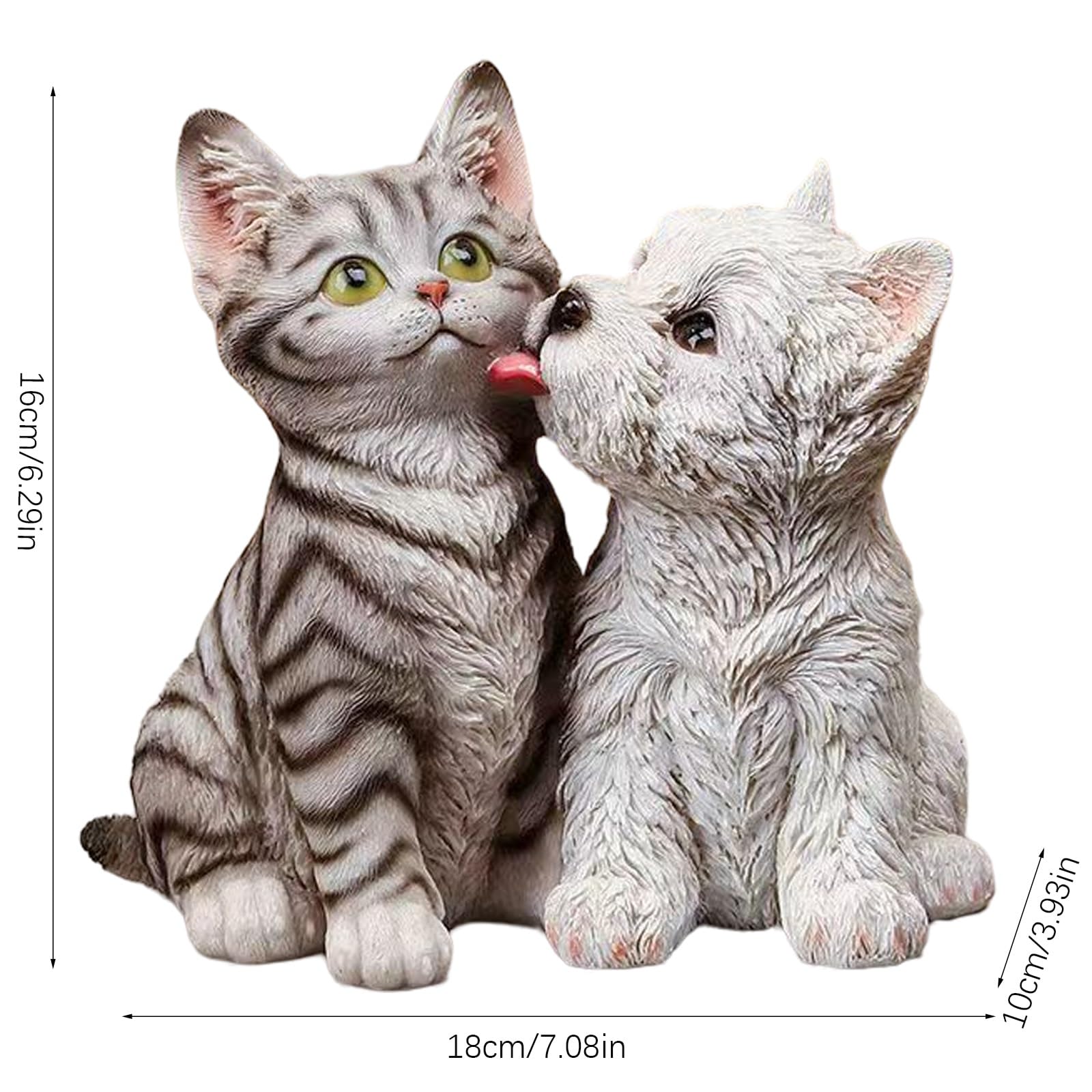 ハンドメイド 個性的 アート作品 動物 置物 雑貨 可愛い 猫 犬 Amazon.co.jp: かわいい猫犬像、樹脂猫犬置物、屋外屋内装飾