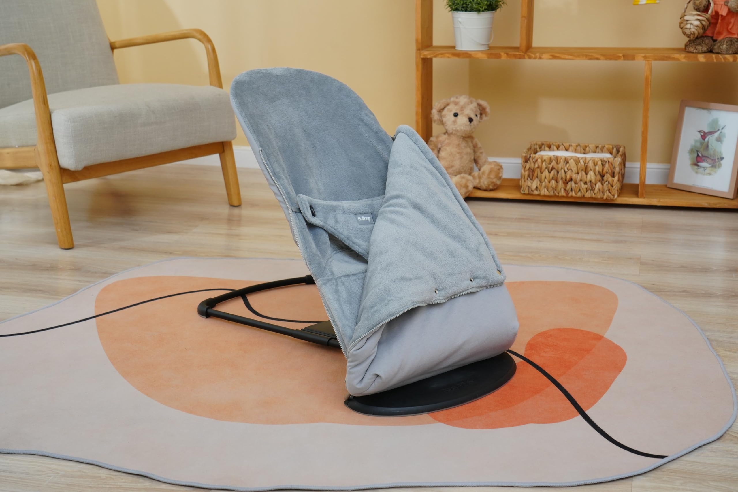 Housse transat bébé + Sac pour hamac. Housse Belltop Compatible avec transat Babybjörn (Bliss et Soft): hypoallergénique et Douce. Housse de balancelle Bebe + chancelière Thermique (Gris)