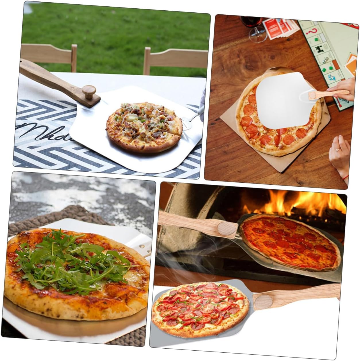 COHEALI Folding Aluminum Baking Pizza Paddle with Paper Box, Lightweight Pizza Transfer Spatula for Home and Restaurant Oven Use Random Color