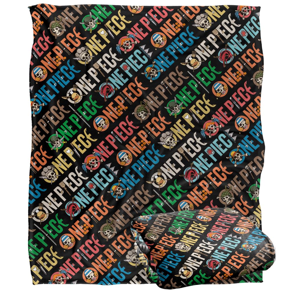 One Piece PIRATES LOGO PATTERN Silky Touch Super Soft Throw Blanket 152 x 127 cm