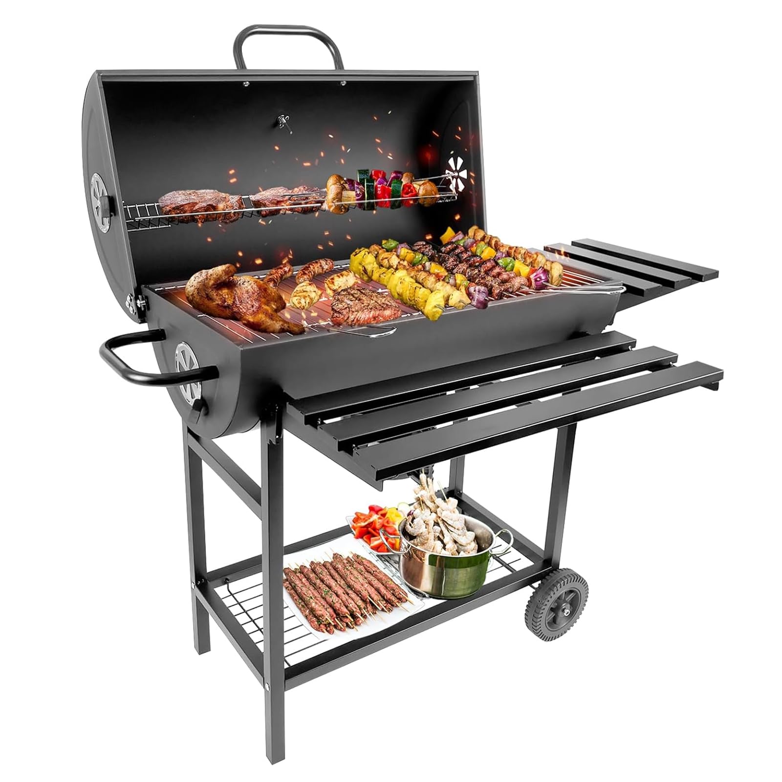 Amazon | バーベキューコンロ 大型 大人数 8～12 人用 屋外 BBQグリル
