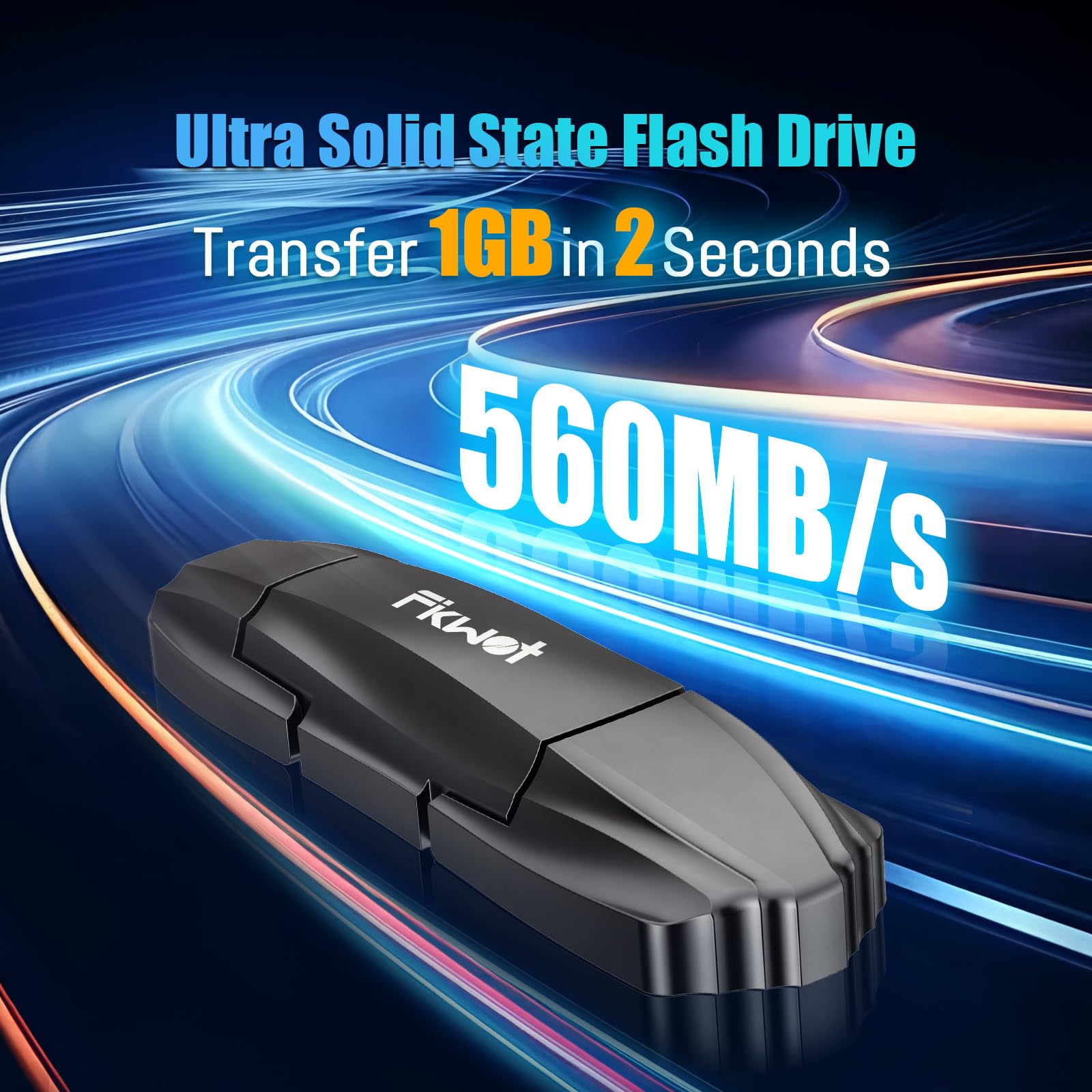 Fikwot FU386 Clé USB SSD 512 Go USB 3.2 Gen2 550 Mo/s Type C + USB A PSSD pour iPhone 15/16 Android Windows Mac PC