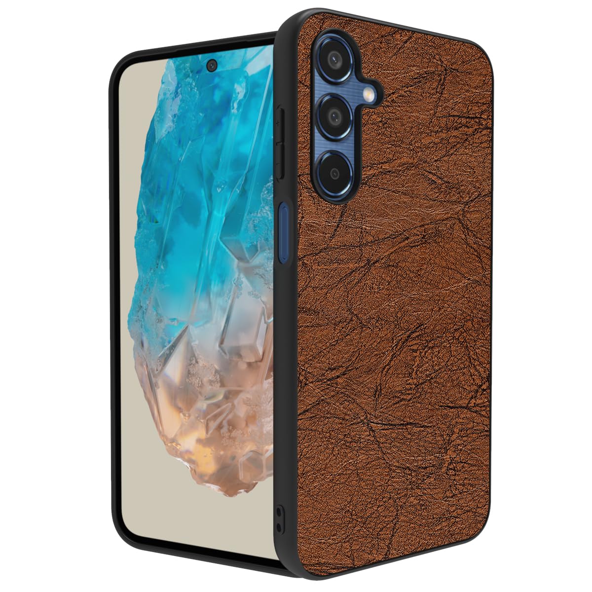 RIGGEAR Sleek Back Cover Case Compatible with Samsung Galaxy M35 5G (PC+TPU|Brown Leather) (B0DCJPMQYL) Amazon Price History, Amazon Price Tracker