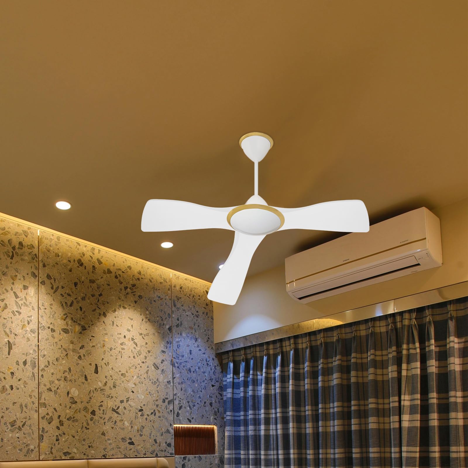 GALPADA 3 Aspas de Ventilador de Techo de Plástico Tradicionales, Piezas de Repuesto para Ventiladores Fácil Instalación y Potente Flujo de Aire para Dormitorio y Fiesta Verano