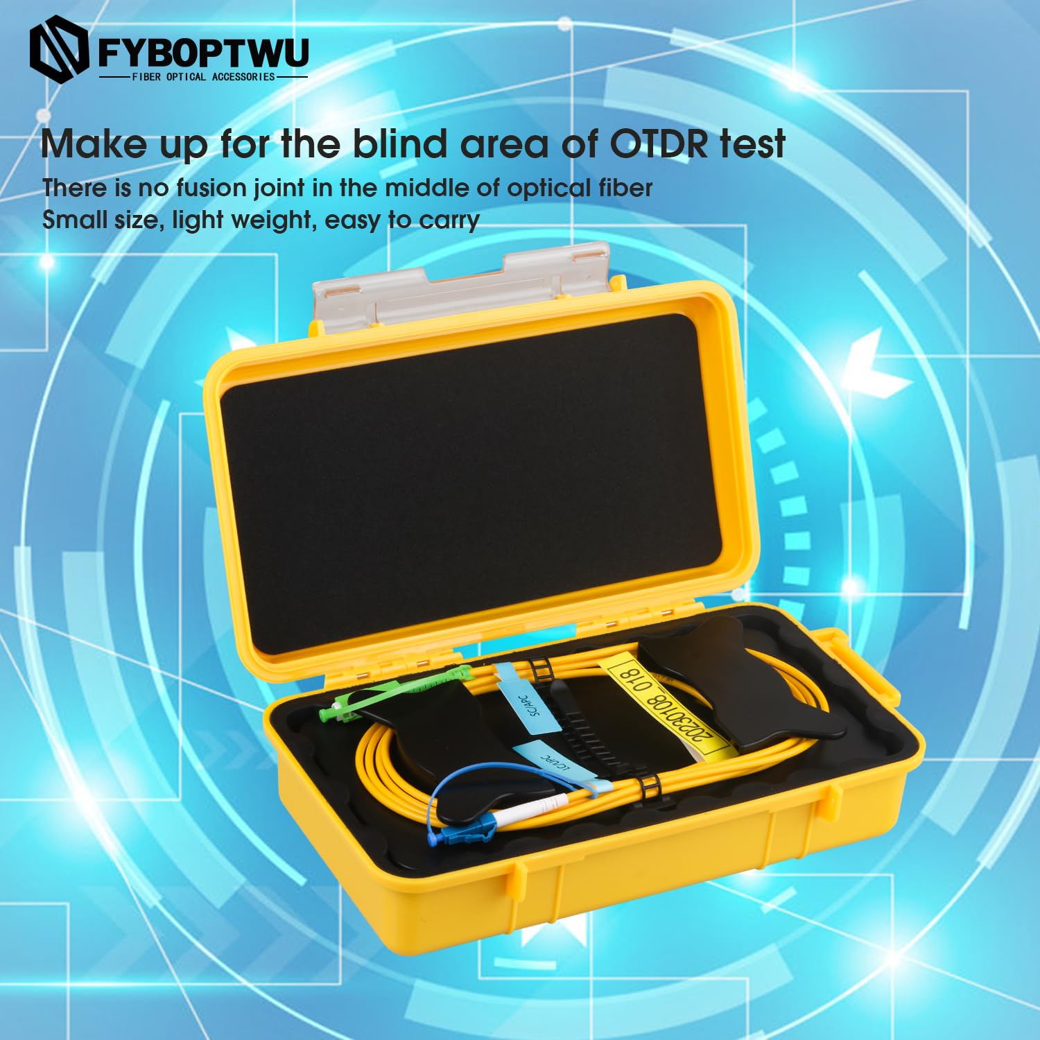 OTDR Launch Cable Box SC/APC-LC/UPC monomode SM (9/125) Extension Cord OTDR Dead Zone Eliminator Testeur de fibre optique (500 m)