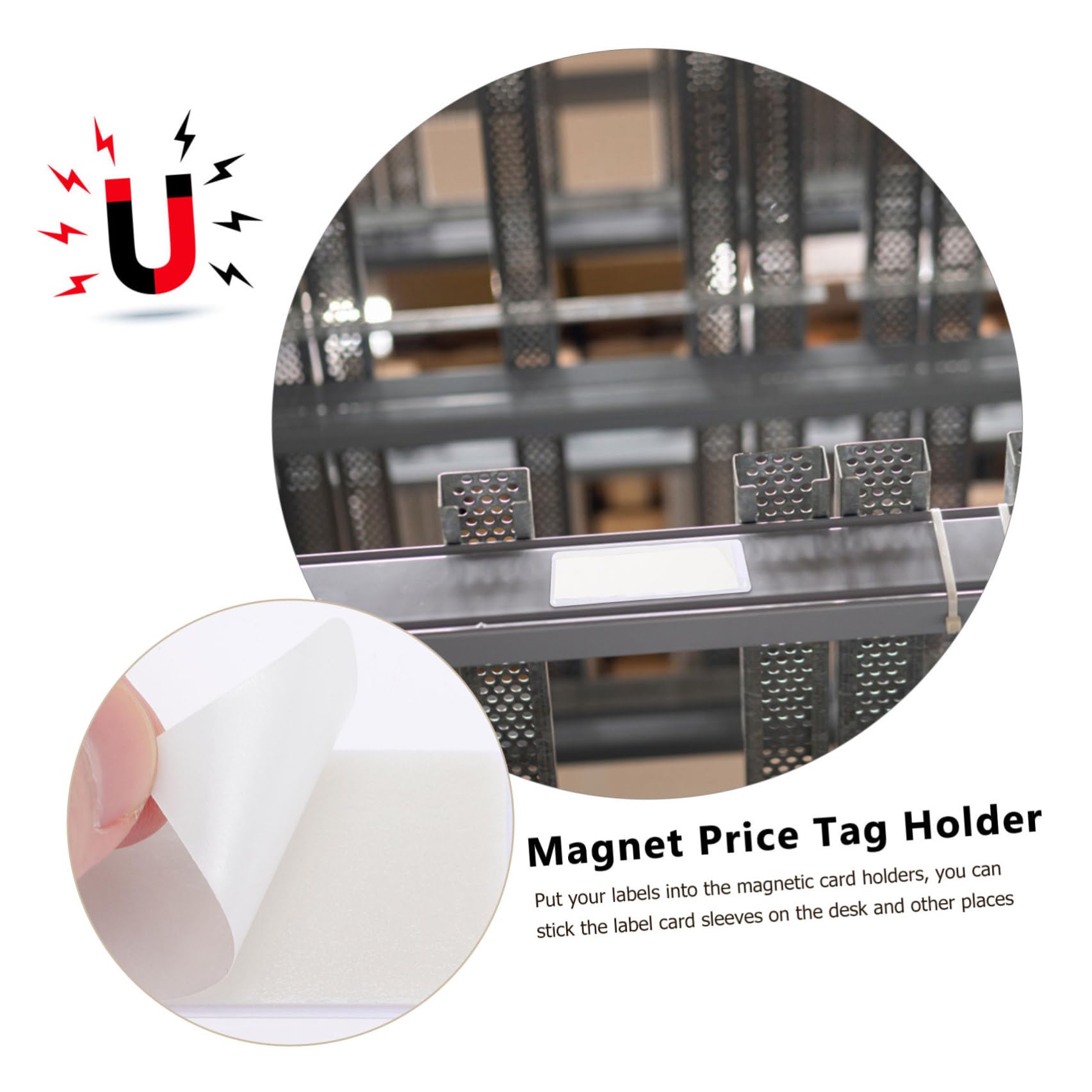 Baluue 40pièces Porte-étiquettes Magnétiques Pour Support De Réutilisables Pour Bureau Et Maison