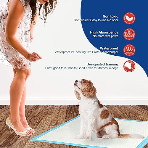 Miniatura 5 de NEZO Almohadillas de entrenamiento prémium para perros y cachorros, tamaño XL, 30 x 36 pulgadas, 30 almohadillas para orinar con 6 capas a prueba de
